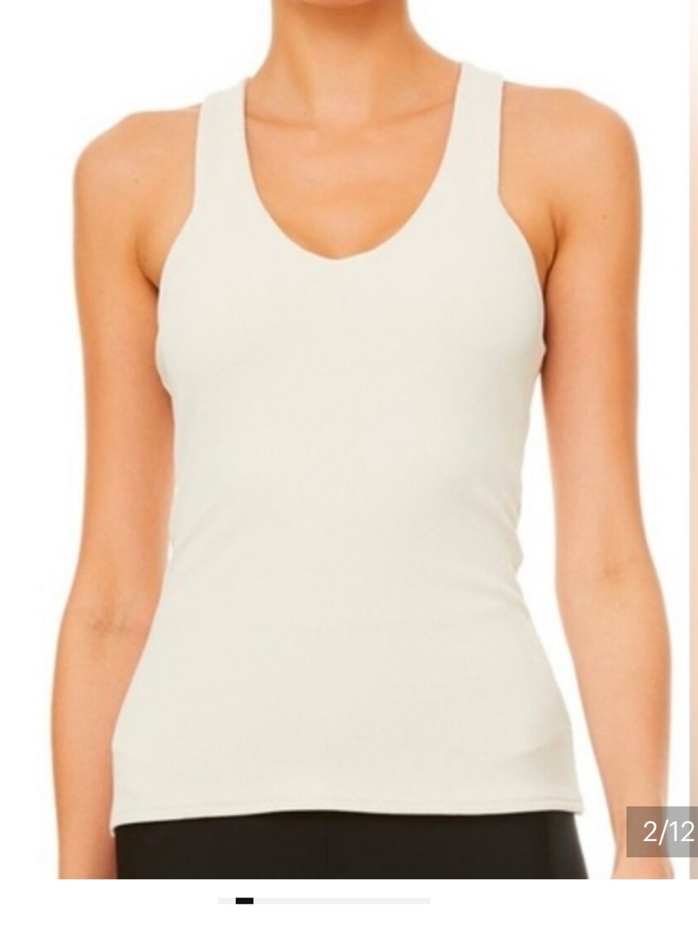 ALO Yoga Ribbed Tank Top in Bone White